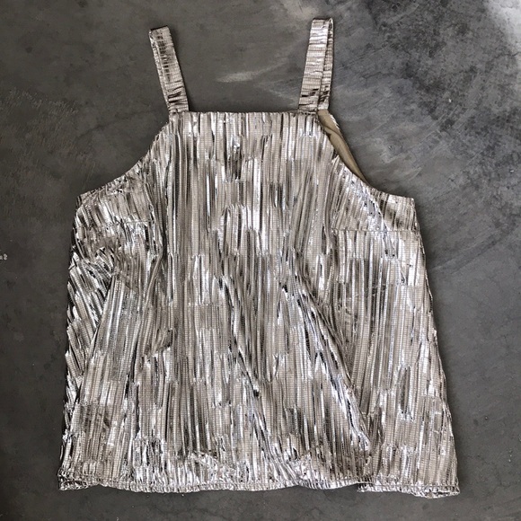 Anthropologie Tops - Anthropologie Maeve Silver Metallic Tank